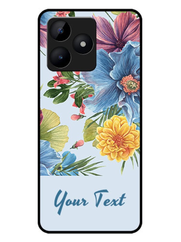 Custom Realme C53 Custom Metal Phone CaseStunning Watercolored Flowers Painting Design