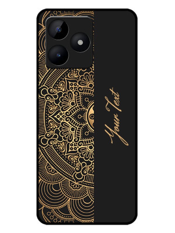 Custom Realme C53 Custom Metal Phone CaseMandala Art With Custom Text Design