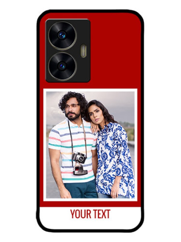 Custom Realme C55 Custom Metal Phone CaseRed Color Design