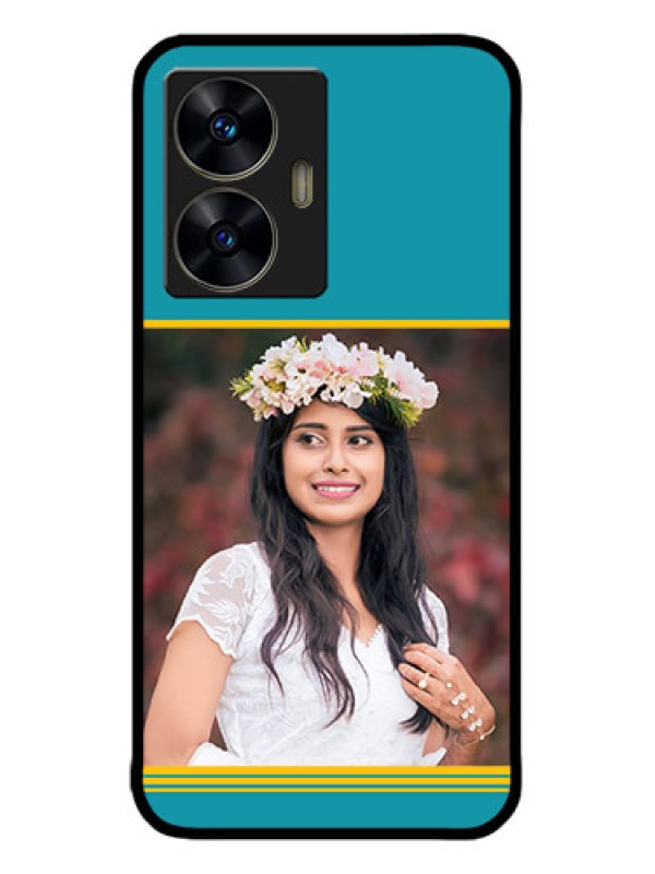 Custom Realme C55 Custom Metal Phone CaseYellow and Blue Design