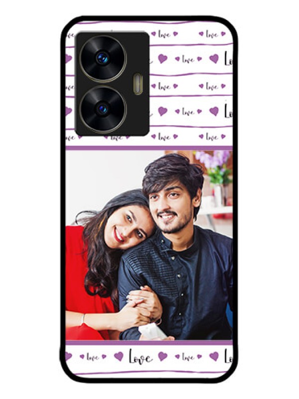 Custom Realme C55 Custom Metal Phone CaseCouples Heart Design