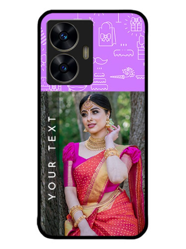 Custom Realme C55 Custom Metal Phone CaseBirthday Icons Design