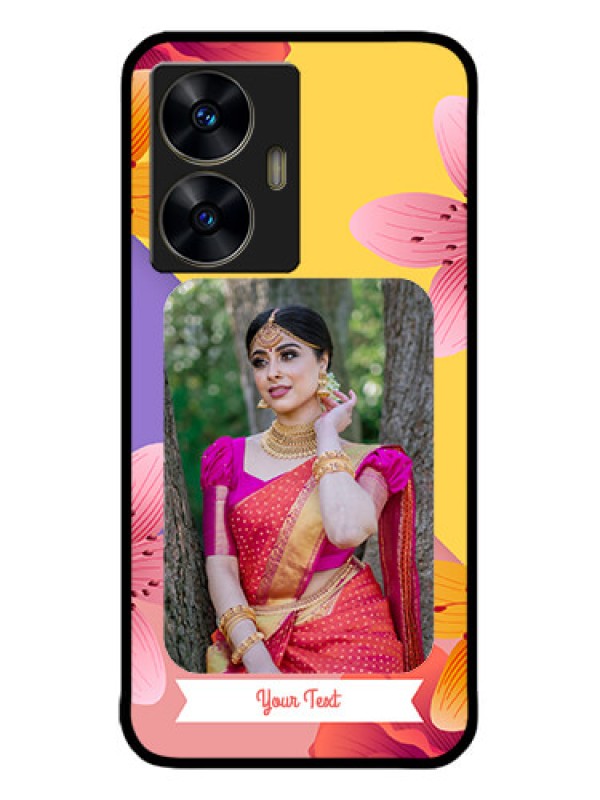 Custom Realme C55 Custom Metal Phone Case3 Image With Vintage Floral Design