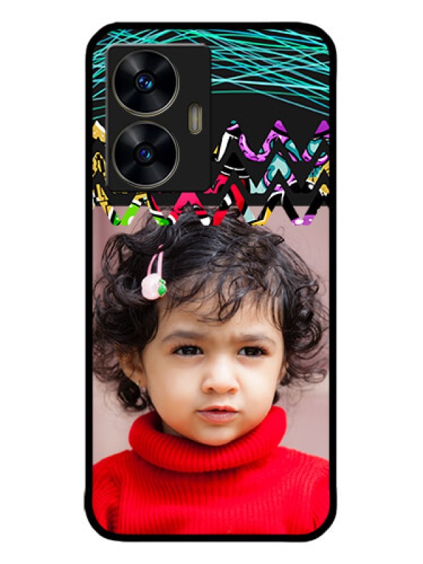 Custom Realme C55 Custom Metal Phone CaseNeon Abstract Design