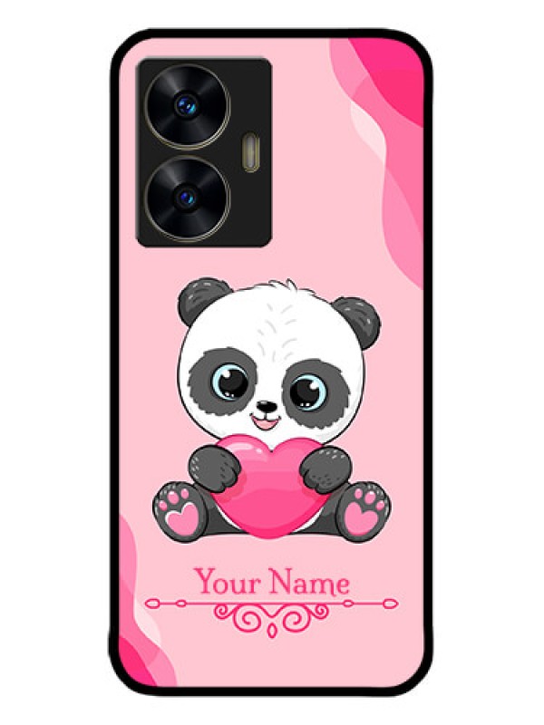 Custom Realme C55 Custom Metal Phone CaseCute Panda Design