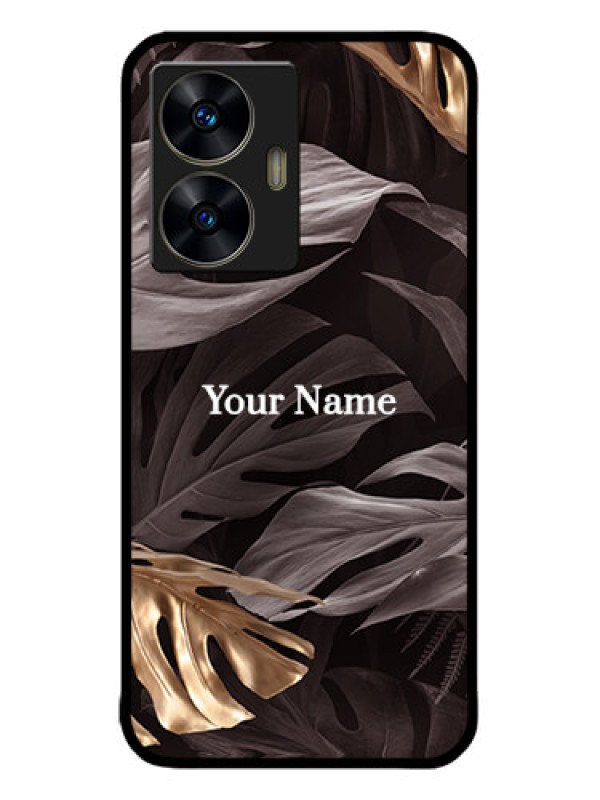 Custom Realme C55 Custom Metal Phone CaseWild Leaves Digital Paint Design