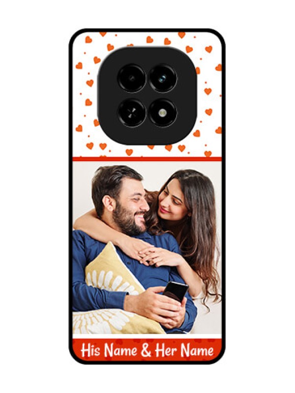 Custom Realme C63 5G Custom Metal Phone Case - Orange Love Symbol Design