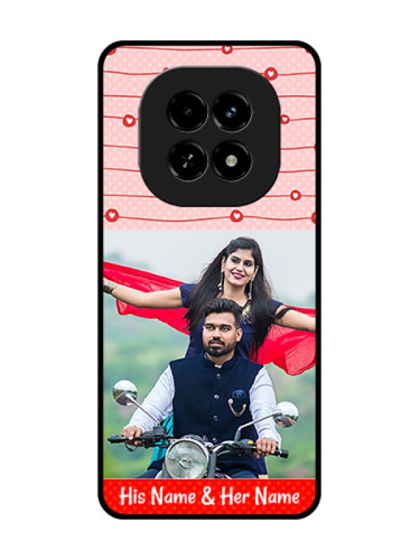 Custom Realme C63 5G Custom Metal Phone Case - Red Pattern Case Design