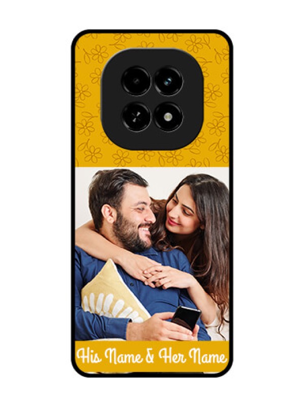 Custom Realme C63 5G Custom Metal Phone Case - Yellow Floral Design