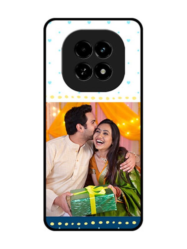 Custom Realme C63 5G Custom Metal Phone Case - White And Blue Abstract Design