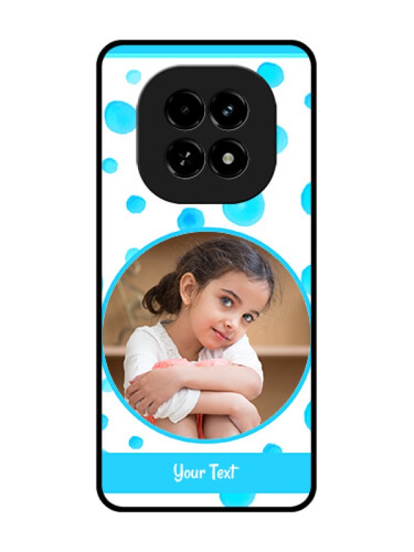 Custom Realme C63 5G Custom Metal Phone Case - Blue Bubbles Pattern Design