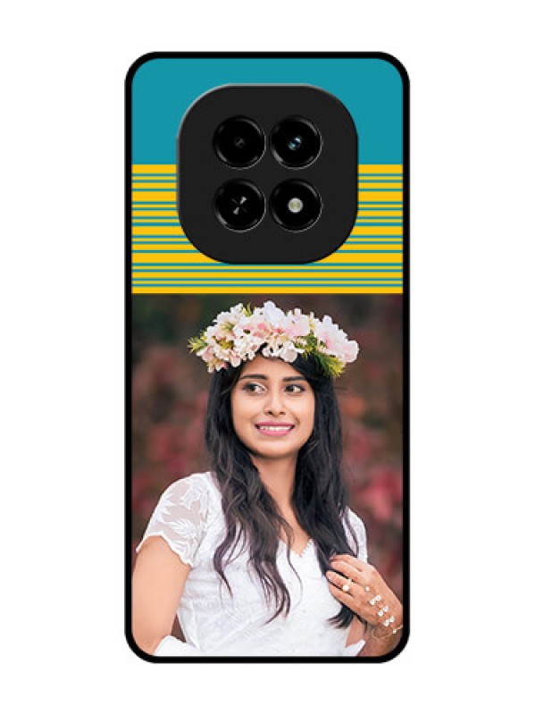 Custom Realme C63 5G Custom Metal Phone Case - Yellow and Blue Design