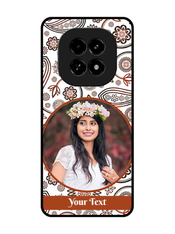 Custom Realme C63 5G Custom Metal Phone Case - Abstract Flower Design