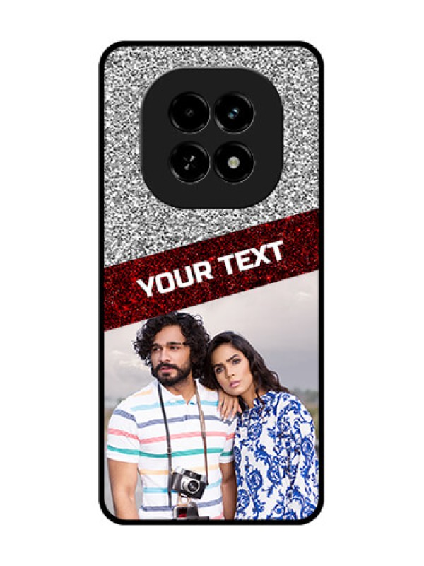 Custom Realme C63 5G Custom Metal Phone Case - Image Holder With Glitter Strip Design