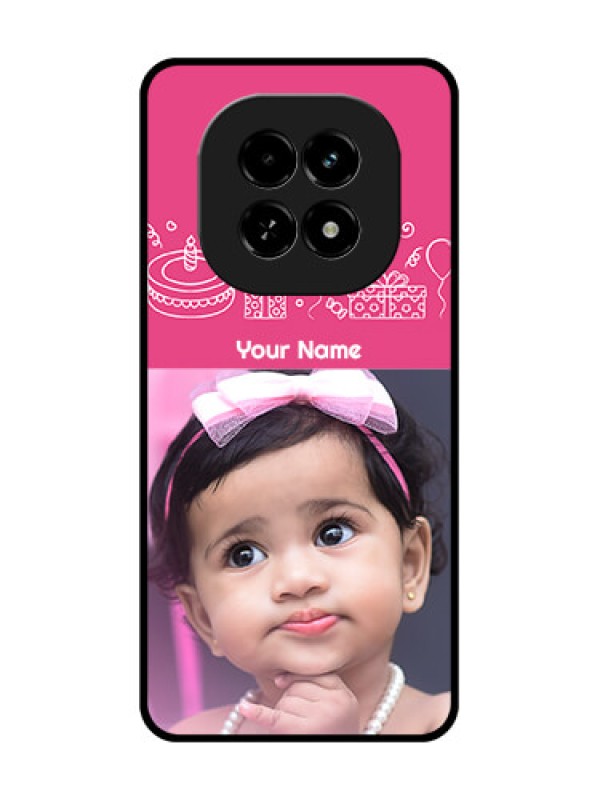 Custom Realme C63 5G Custom Metal Phone Case - With Birthday Line Art Design