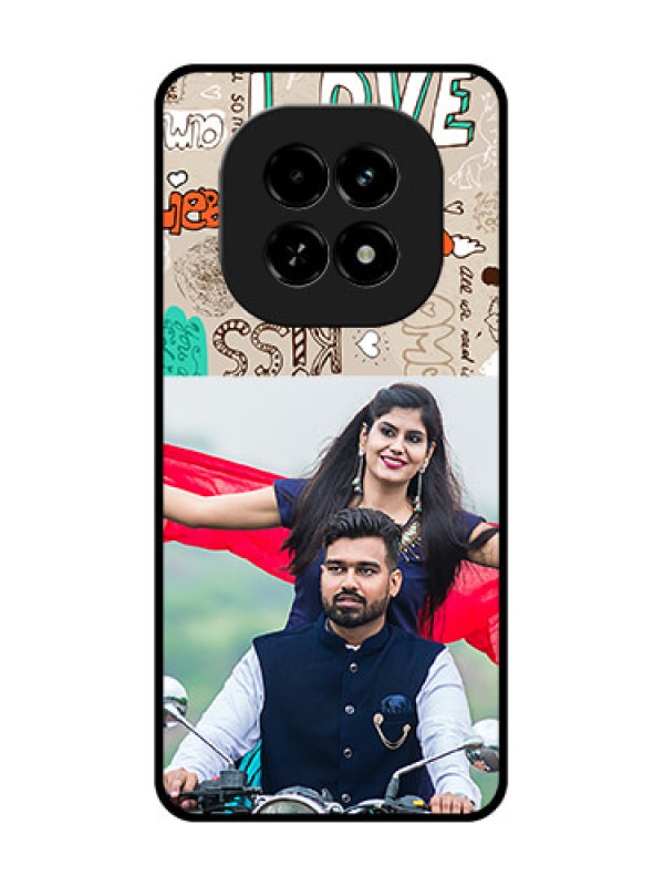 Custom Realme C63 5G Custom Metal Phone Case - Love Doodle Pattern