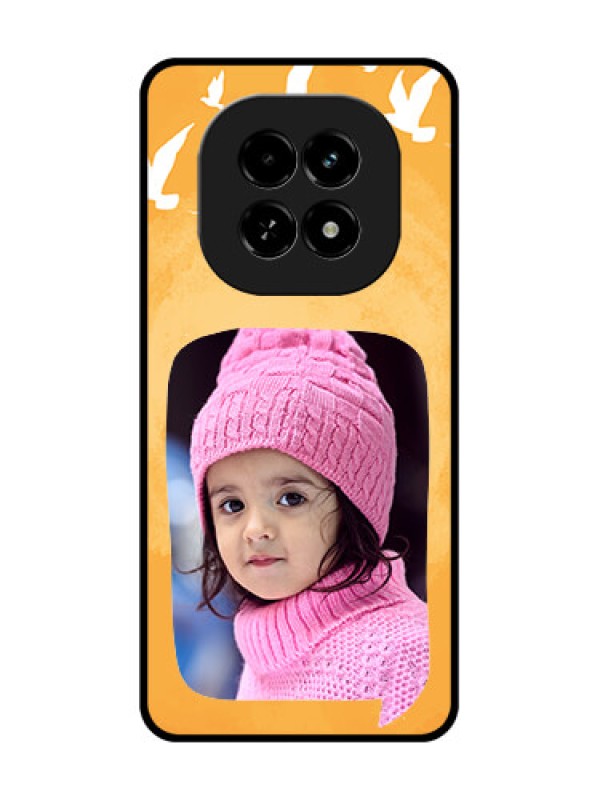 Custom Realme C63 5G Custom Metal Phone Case - Water Color Design With Bird Icons