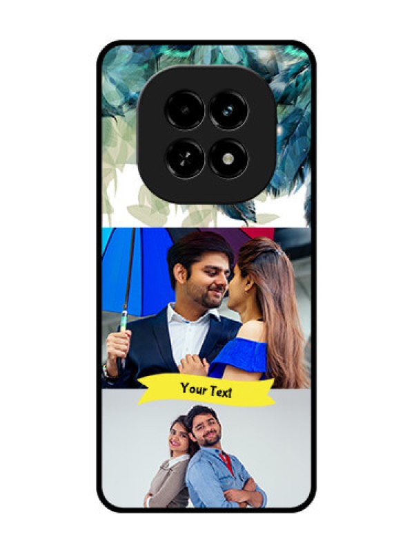 Custom Realme C63 5G Custom Metal Phone Case - Image With Boho Peacock Feather Design