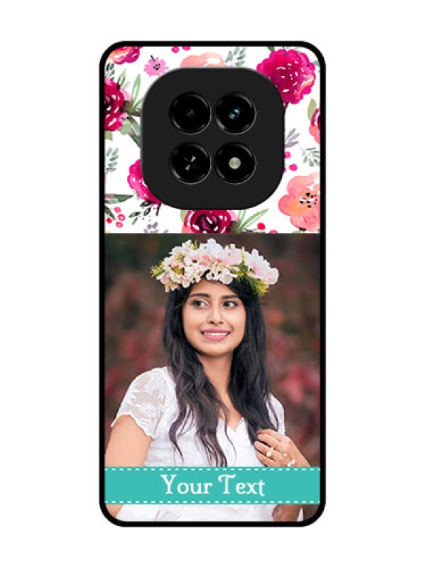 Custom Realme C63 5G Custom Metal Phone Case - Water Colors Floral Design