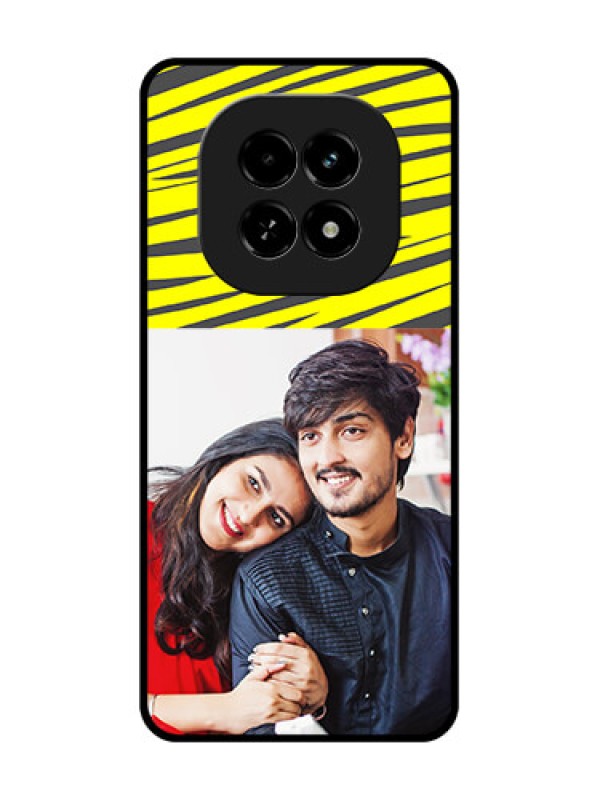 Custom Realme C63 5G Custom Metal Phone Case - Yellow Abstract Design