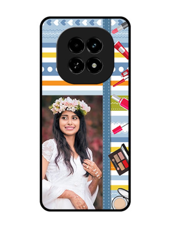 Custom Realme C63 5G Custom Metal Phone Case - Makeup Icons Design