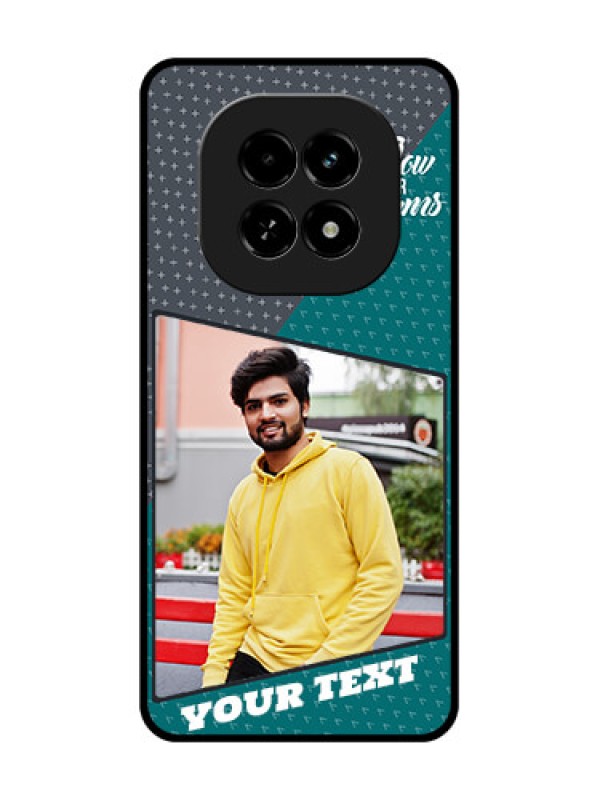 Custom Realme C63 5G Custom Metal Phone Case - Background Pattern Design With Quote