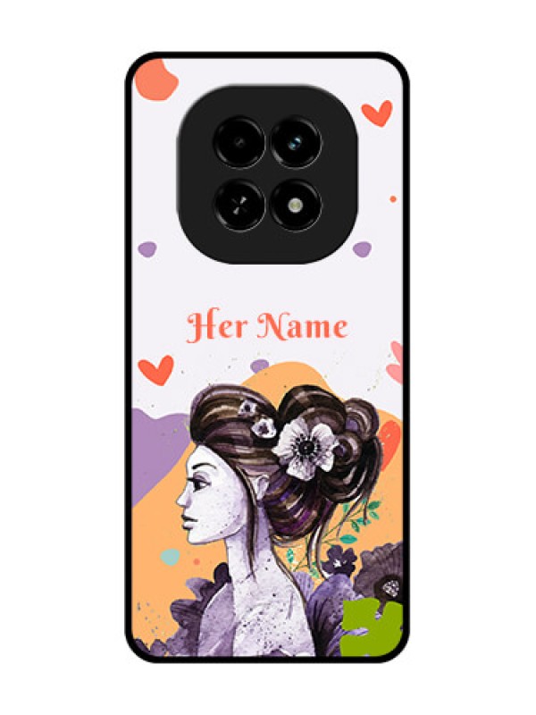 Custom Realme C63 5G Custom Metal Phone Case - Woman And Nature Design