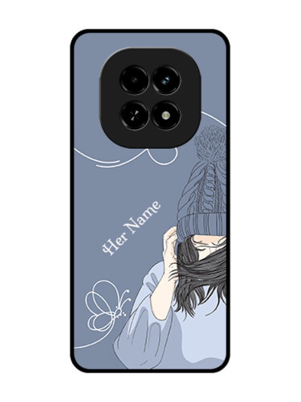 Custom Realme C63 5G Custom Metal Phone Case - Girl In Winter Outfit Design