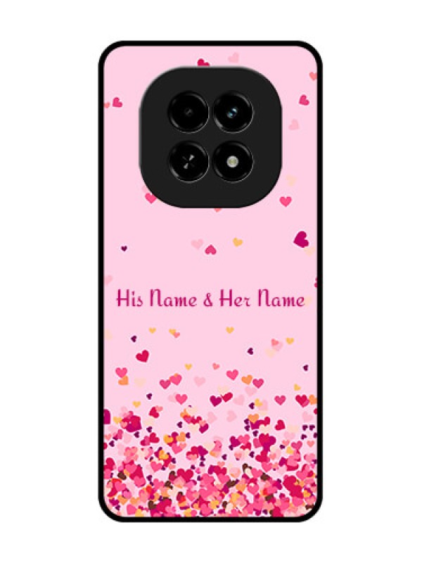 Custom Realme C63 5G Custom Metal Phone Case - Floating Hearts Design