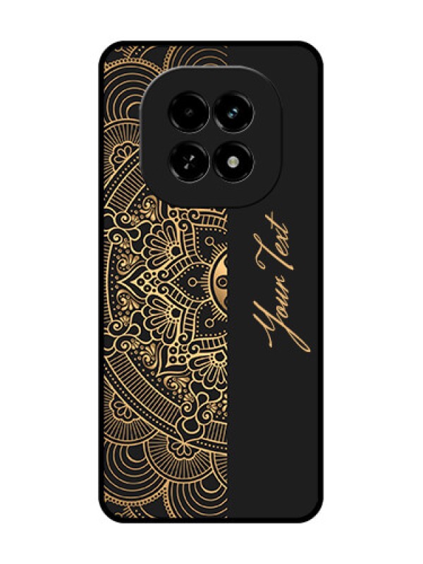 Custom Realme C63 5G Custom Metal Phone Case - Mandala Art With Custom Text Design