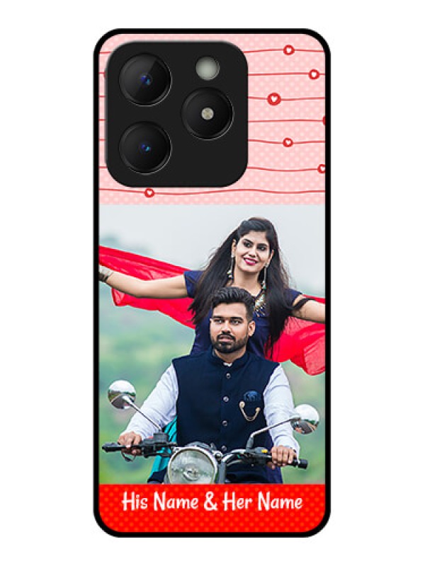 Custom Realme C63 Custom Metal Phone Case - Red Pattern Case Design