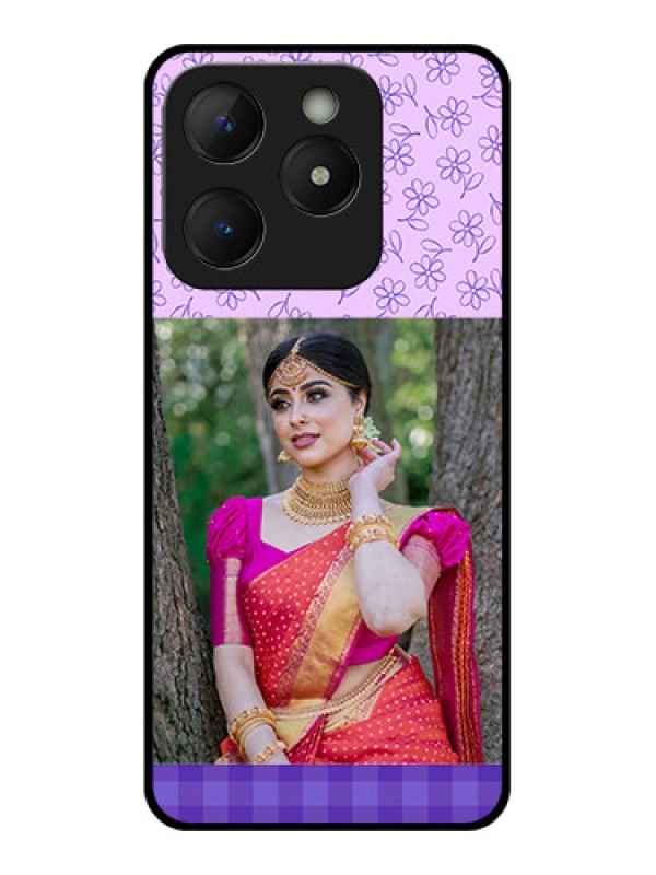 Custom Realme C63 Custom Metal Phone Case - Purple Floral Design