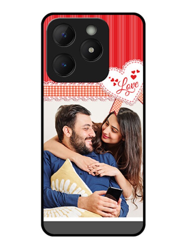 Custom Realme C63 Custom Metal Phone Case - Red Love Pattern Design