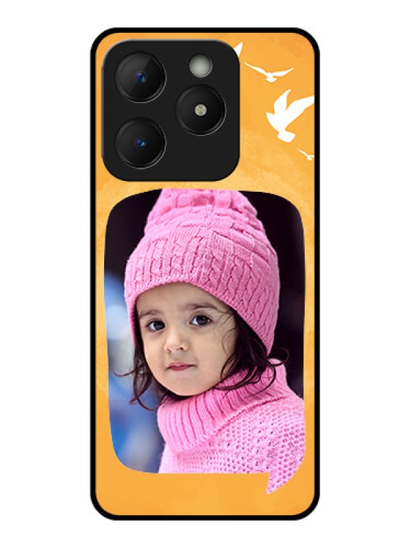 Custom Realme C63 Custom Metal Phone Case - Water Color Design With Bird Icons