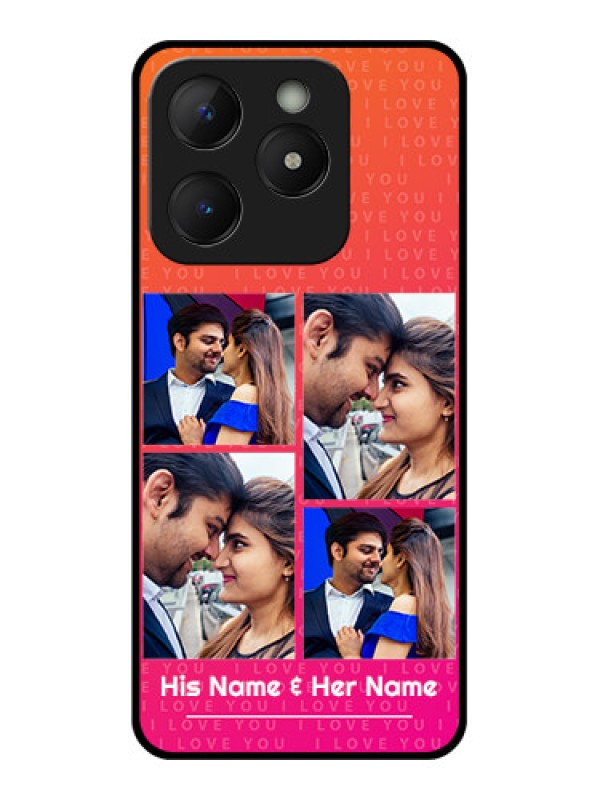 Custom Realme C63 Custom Metal Phone Case - I Love You Pink Design