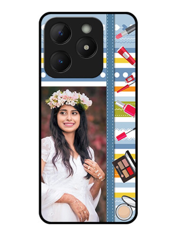 Custom Realme C63 Custom Metal Phone Case - Makeup Icons Design