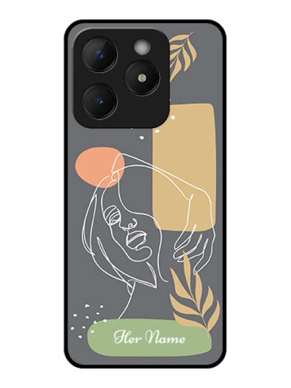 Custom Realme C63 Custom Metal Phone Case - Gazing Woman Line Art Design