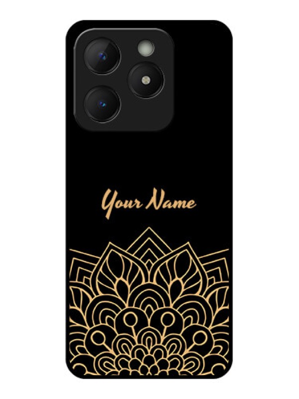 Custom Realme C63 Custom Metal Phone Case - Golden Mandala Design