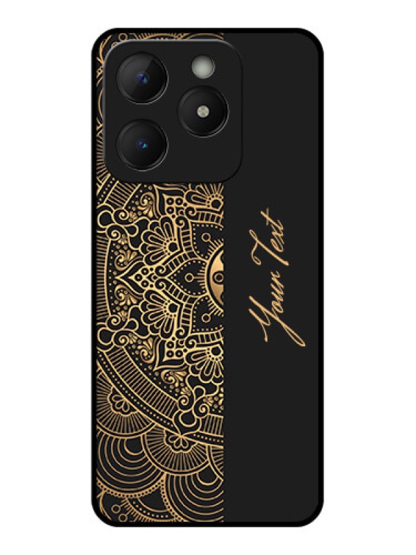 Custom Realme C63 Custom Metal Phone Case - Mandala Art With Custom Text Design