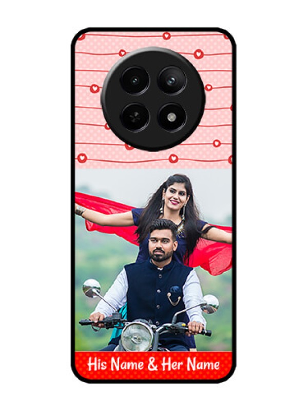 Custom Realme C65 5G Custom Metal Phone Case - Red Pattern Case Design