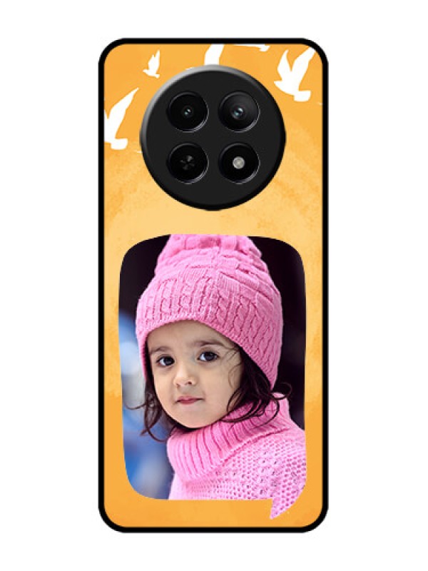 Custom Realme C65 5G Custom Metal Phone Case - Water Color Design With Bird Icons