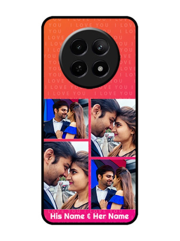 Custom Realme C65 5G Custom Metal Phone Case - I Love You Pink Design