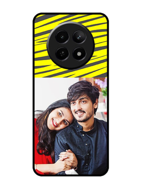 Custom Realme C65 5G Custom Metal Phone Case - Yellow Abstract Design