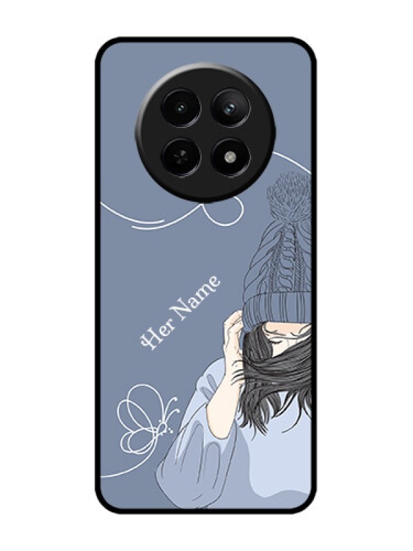 Custom Realme C65 5G Custom Metal Phone Case - Girl In Winter Outfit Design