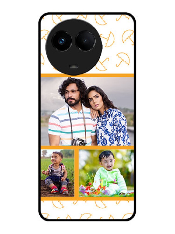 Custom Realme C67 5G Custom Metal Phone Case - Yellow Pattern Design