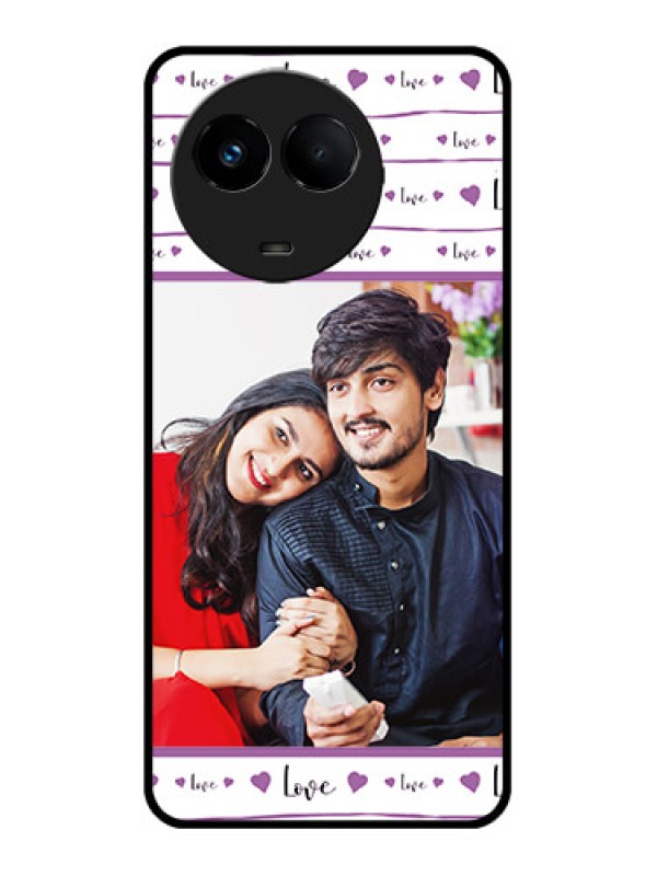 Custom Realme C67 5G Custom Metal Phone Case - Couples Heart Design