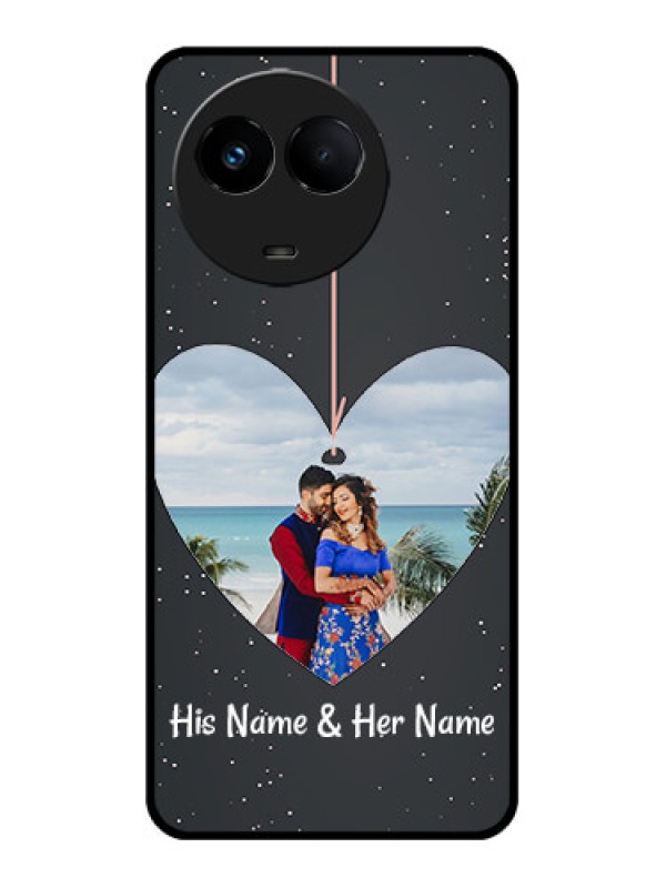 Custom Realme C67 5G Custom Metal Phone Case - Hanging Heart Design
