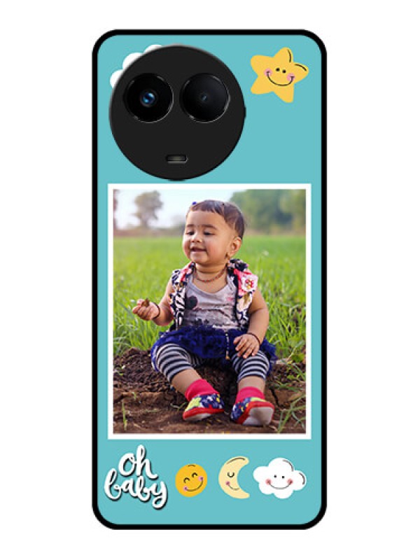Custom Realme C67 5G Custom Metal Phone Case - Smiley Kids Stars Design