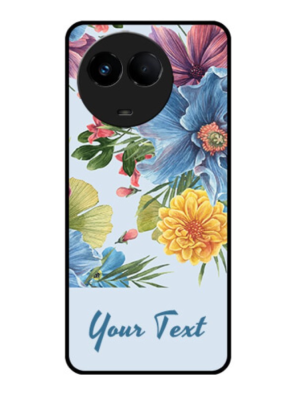 Custom Realme C67 5G Custom Metal Phone Case - Stunning Watercolored Flowers Painting Design