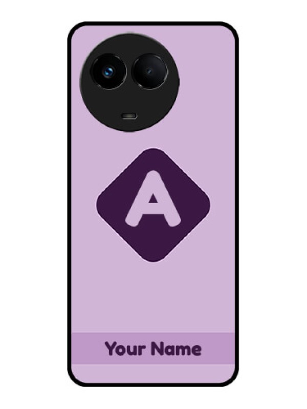 Custom Realme C67 5G Custom Metal Phone Case - Custom Letter In Curved Badge Design